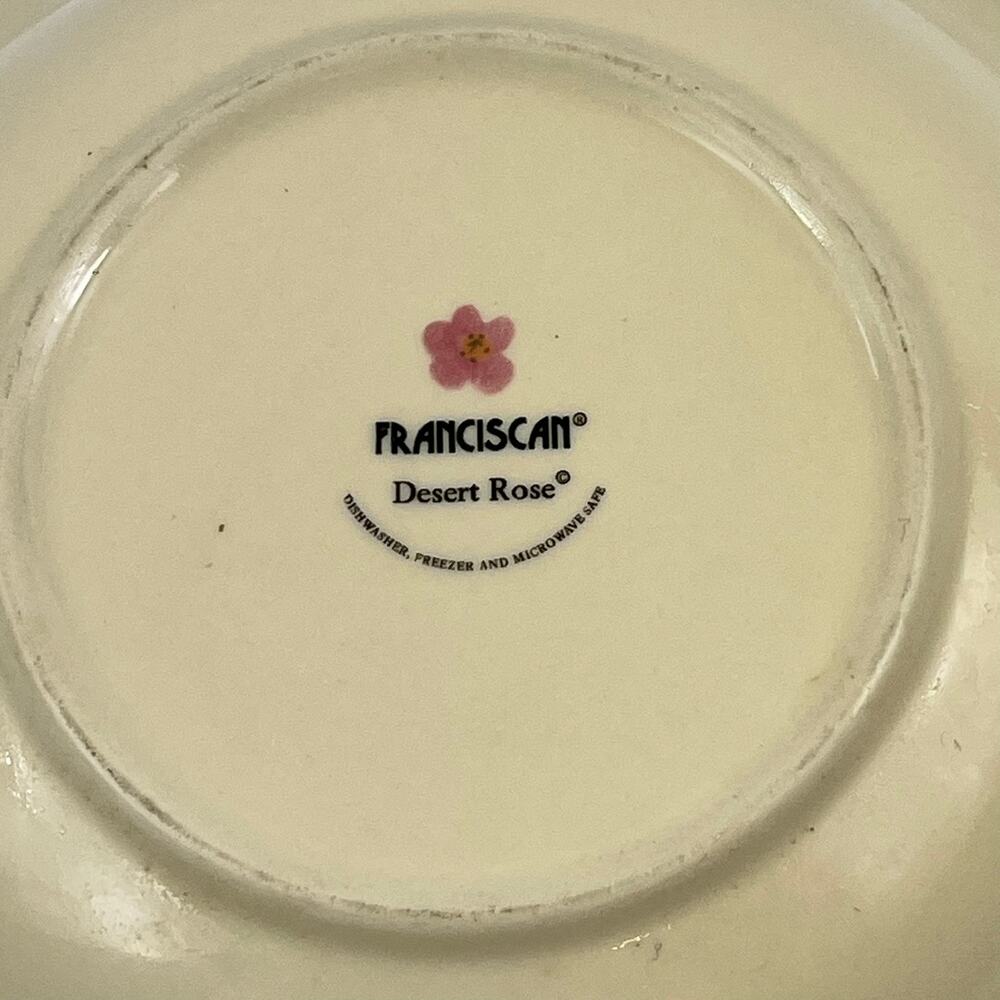 Franciscan Desert Rose 8.75 Inch Round Vegetable Serving Bowl Floral Low Profile - Picture 4 of 6